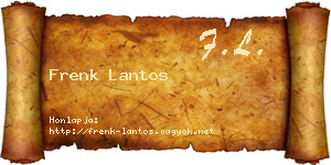Frenk Lantos névjegykártya